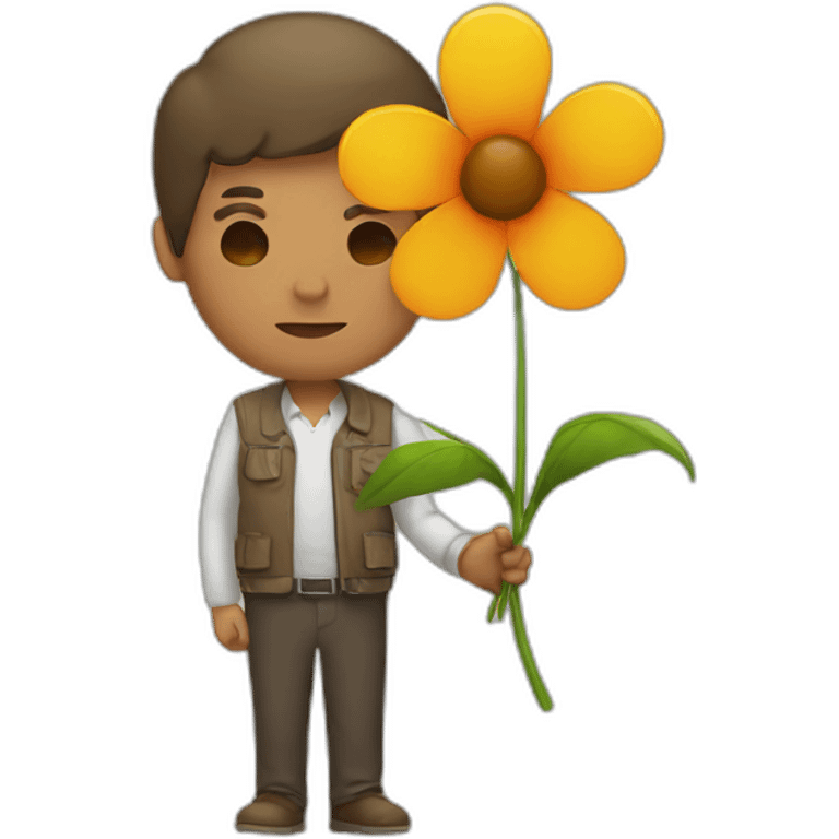 A man with a flower emoji