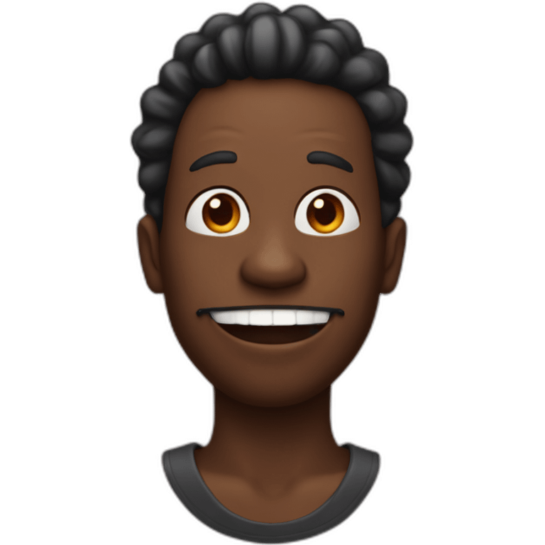 black man with very big red mouth lips and with a single bone in his hairs emoji