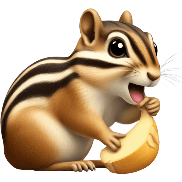 Chipmunk eating emoji