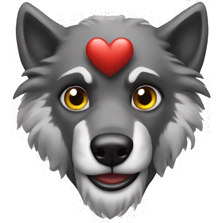 Lobo con los ojos de corazon emoji