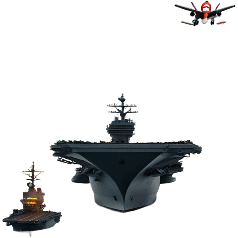 Aircraft carrier with Santa landing on it emoji