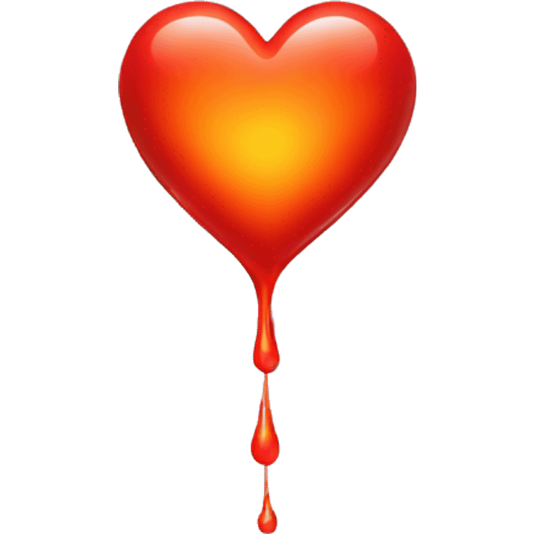 bleeding red heart shape glowing red-orange emoji