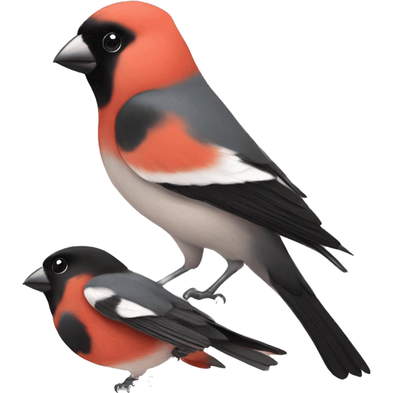 Bullfinch aduld and babies emoji