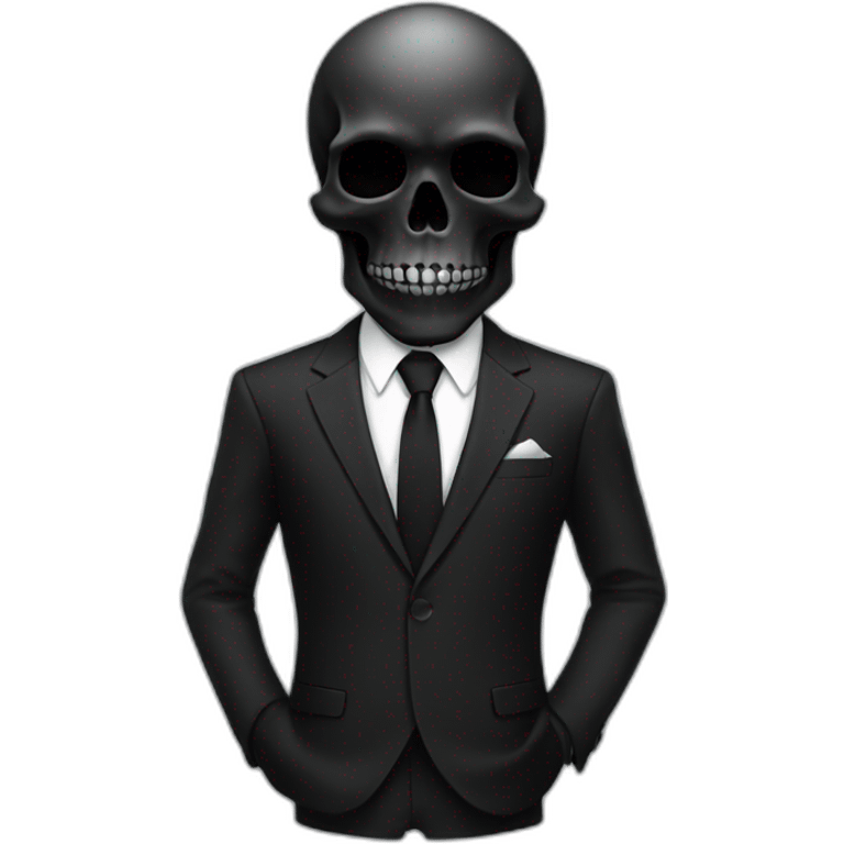 black skull in suit only black color emoji