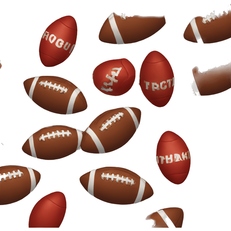 A football covered in ketchup emoji