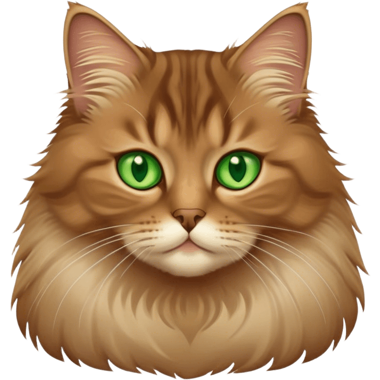 siberian brown cat with green eyes emoji