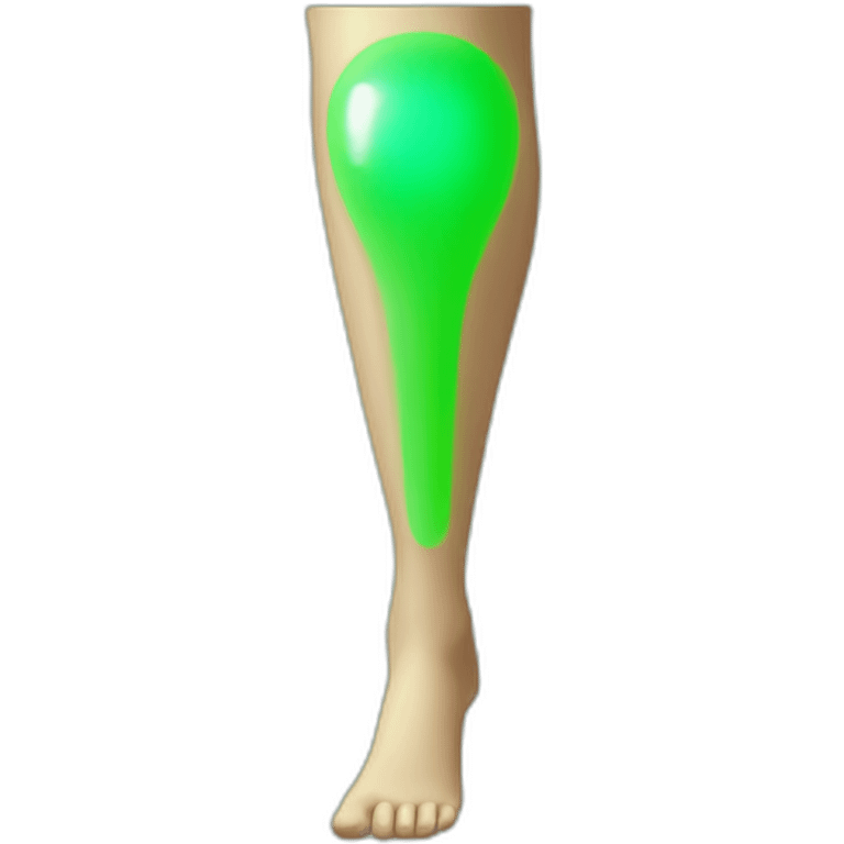 Leg with green light as a sign of healing emoji