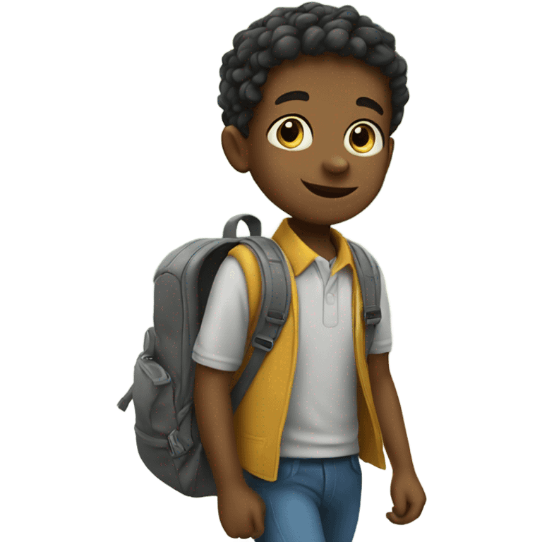 Little boy going to school emoji