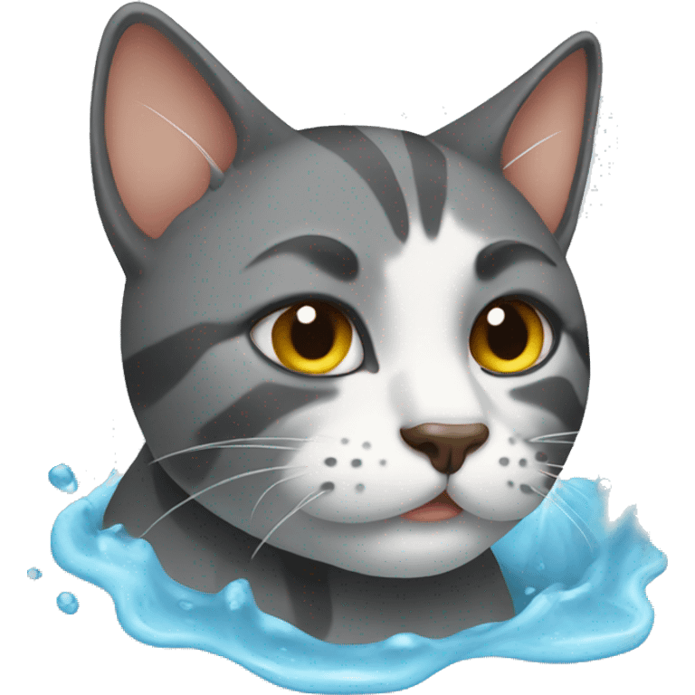 Soaked cat emoji