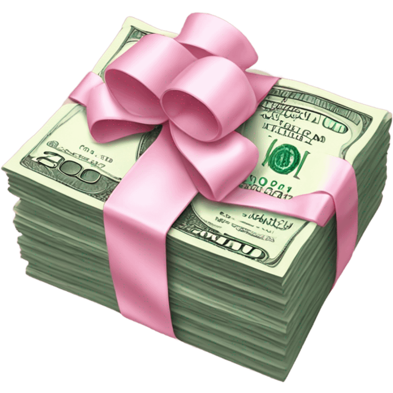 stack of money with baby pink bow emoji