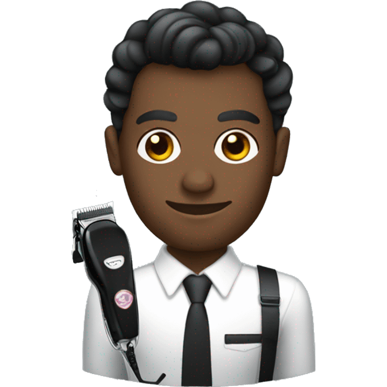 black James Bond holding hair clippers emoji