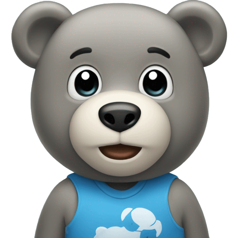 A blue bear mascot  emoji