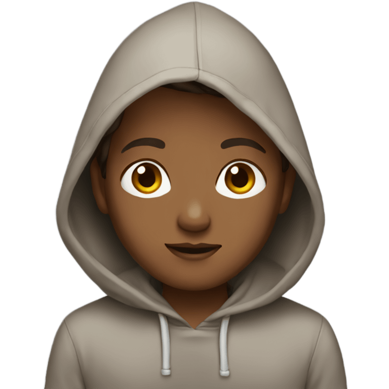 brown hair with hoodie  emoji