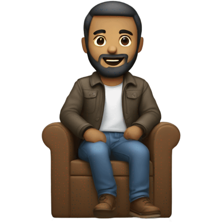 male with beard indoors emoji