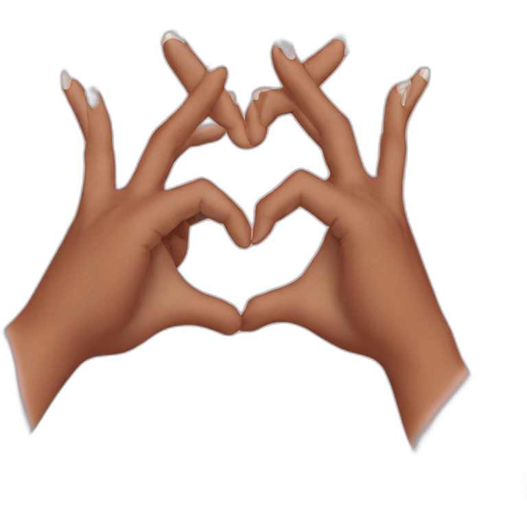 Hands making heart Mexican with vitiligo emoji