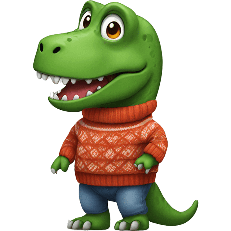 Trex wearing a sweater emoji