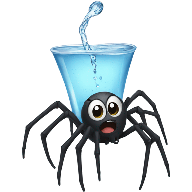 Spider drinking water  emoji