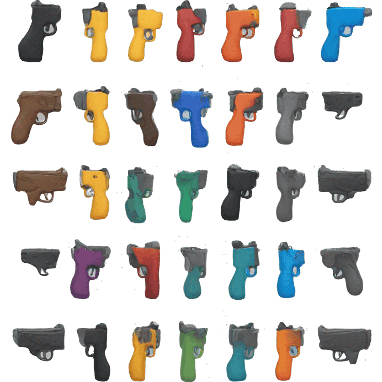 multiple different colored guns emoji