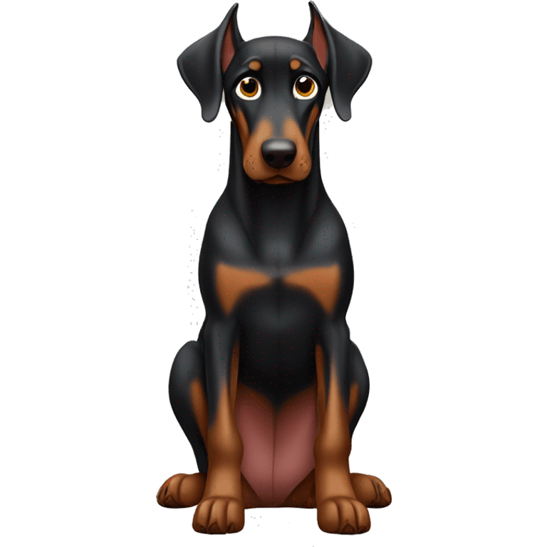 Doberman sitting missing arm emoji