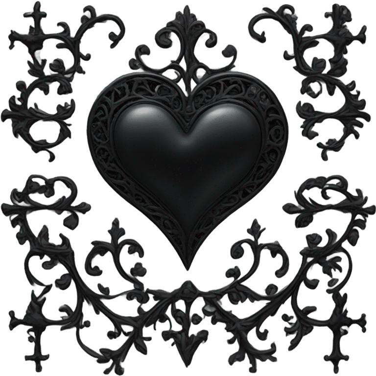 gothic black ios heart emoji