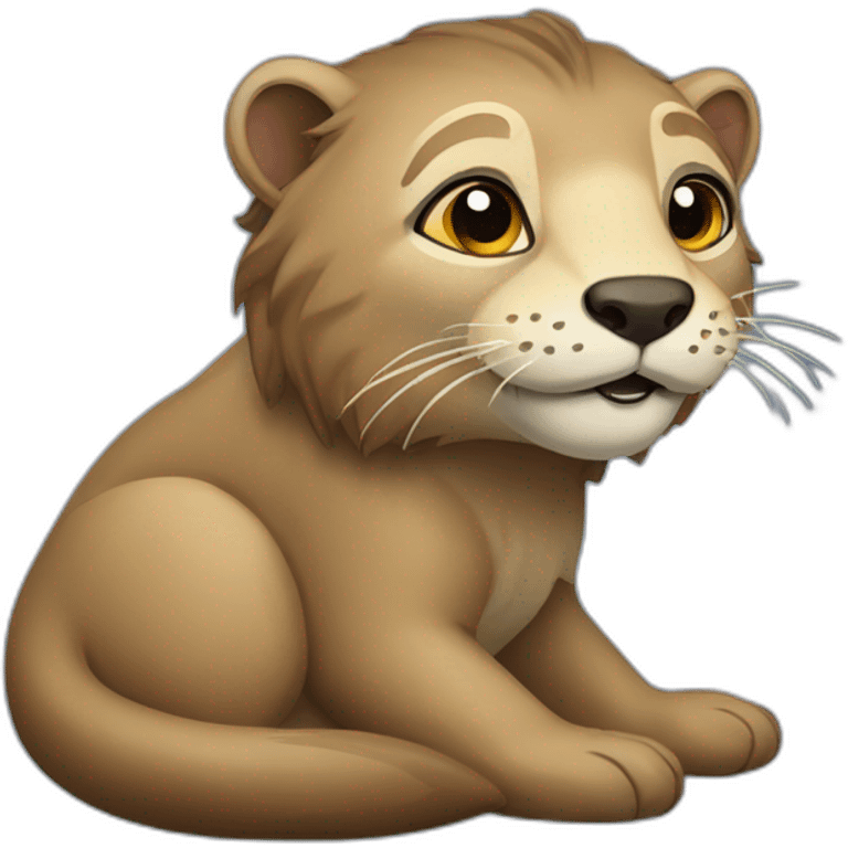 Loutre sur un lion emoji