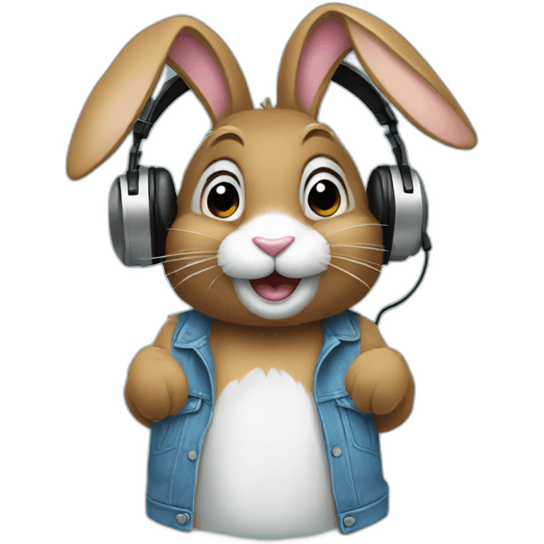 Easter Bunny as  DJ emoji