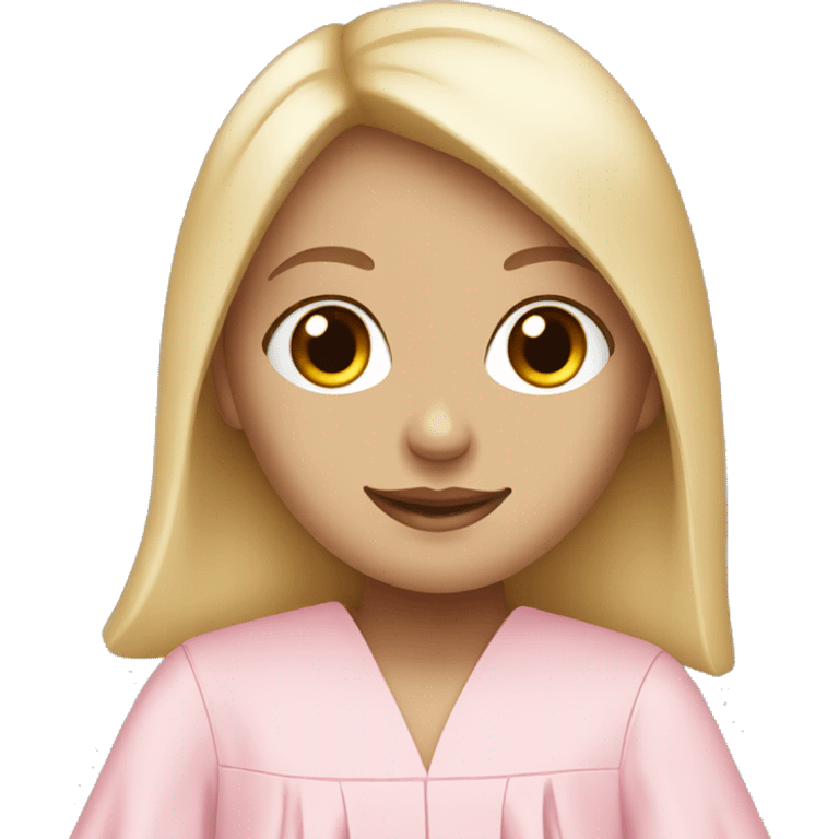 White Girl wearing baby pink graduation gown emoji