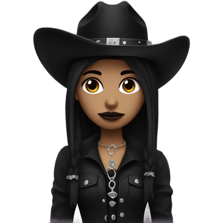 Goth girl with cowboy hat  emoji