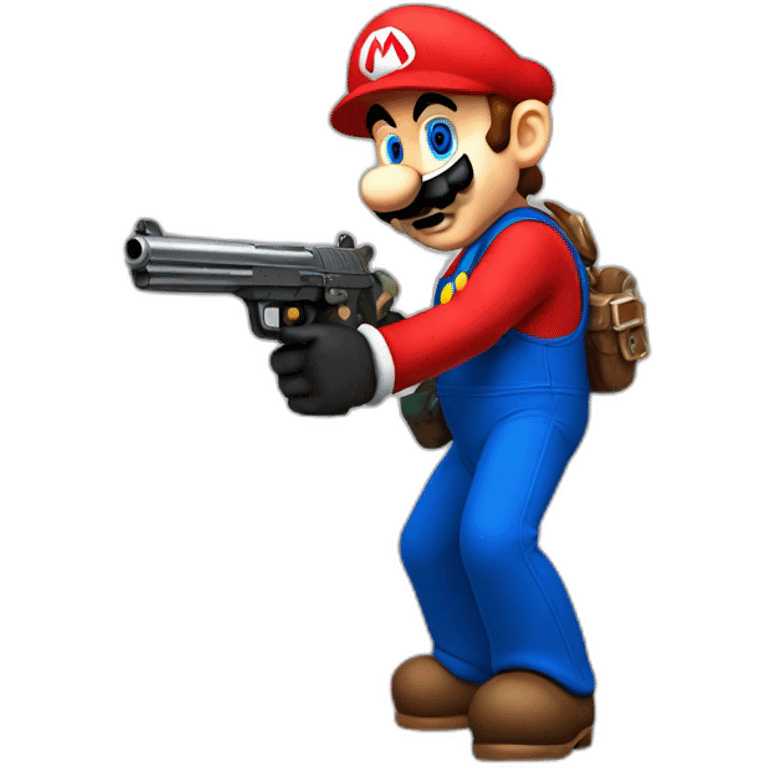 Mario with a Pistol emoji