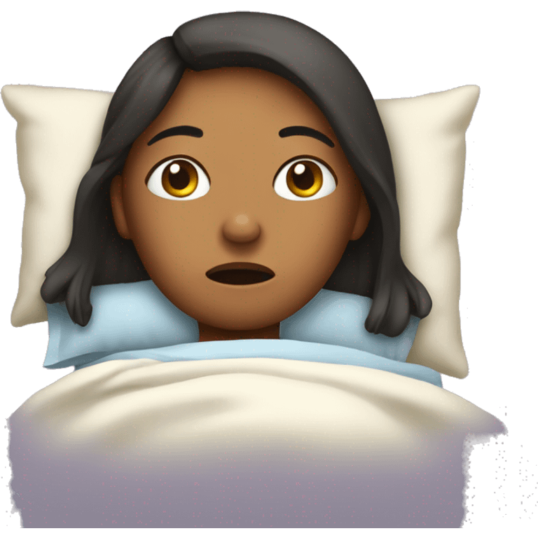 Girl sick in bed emoji