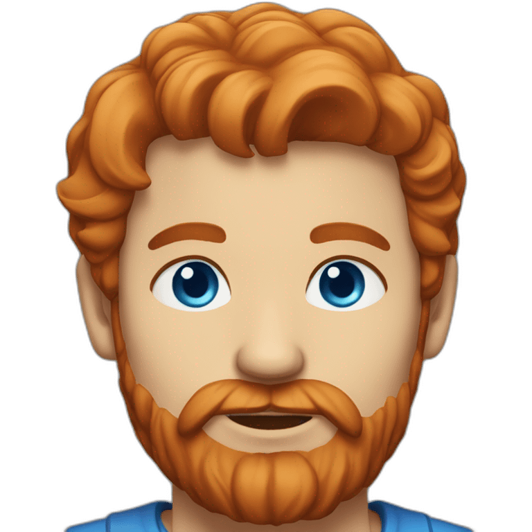 Red hair bearded male in his 30s with blue eyea emoji