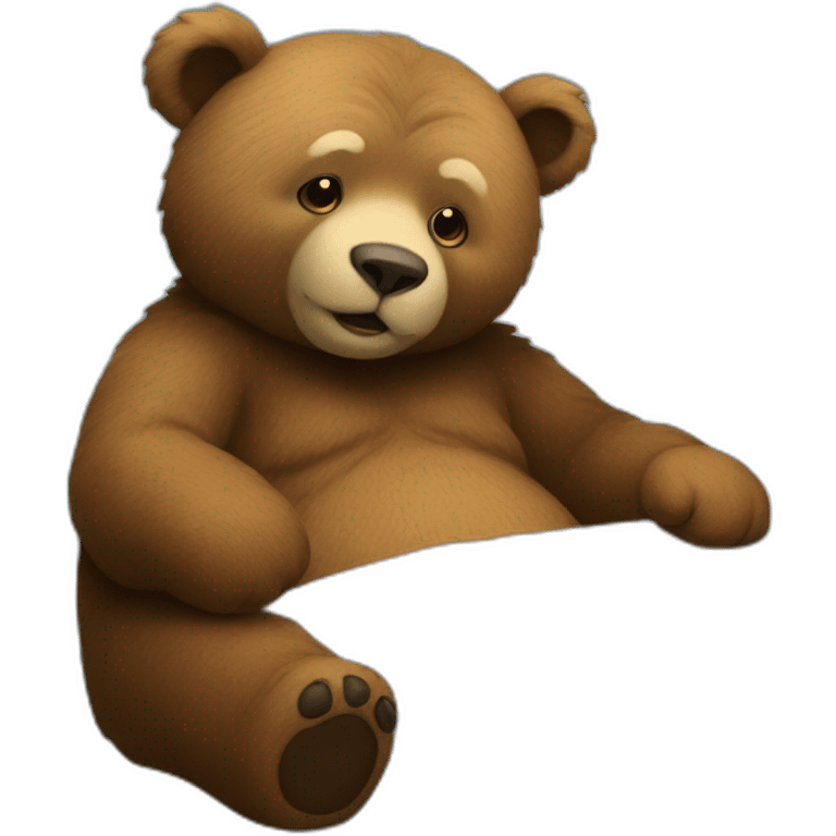 Un ours qui dors dans un lit emoji