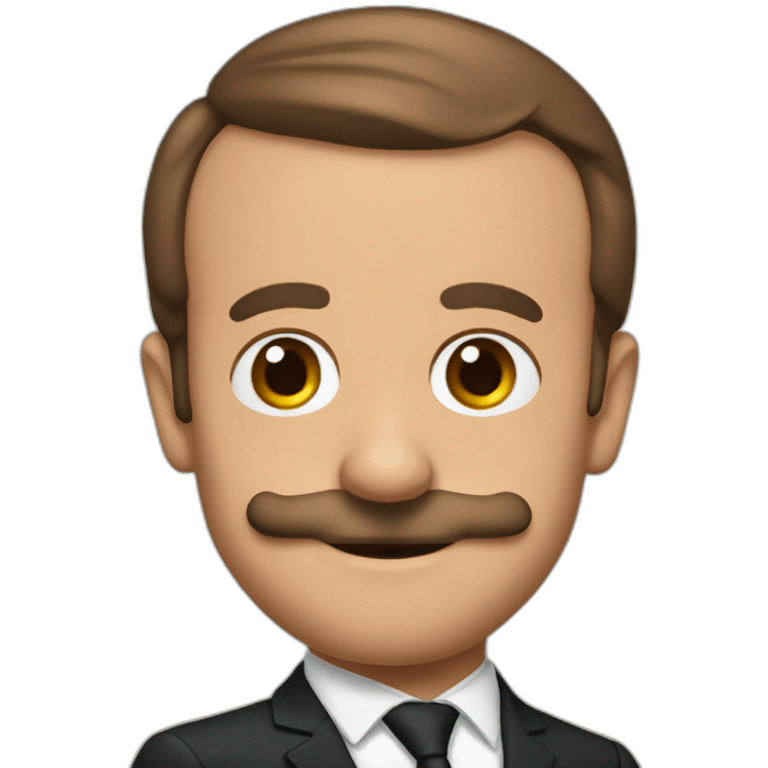 emmanuel macron with a brown moustache emoji