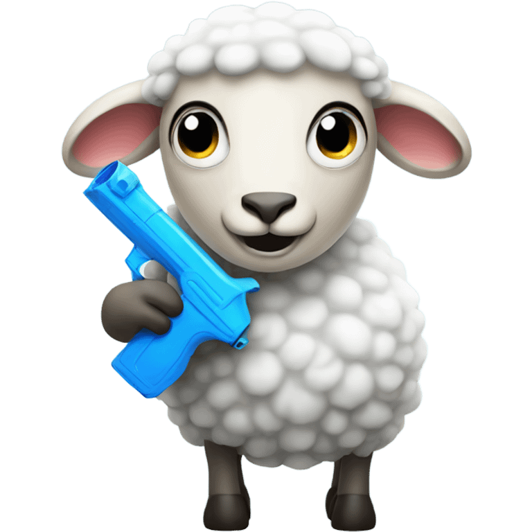 sheep holding a water gun emoji