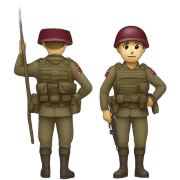 a soldier carrying the Latvian flag emoji