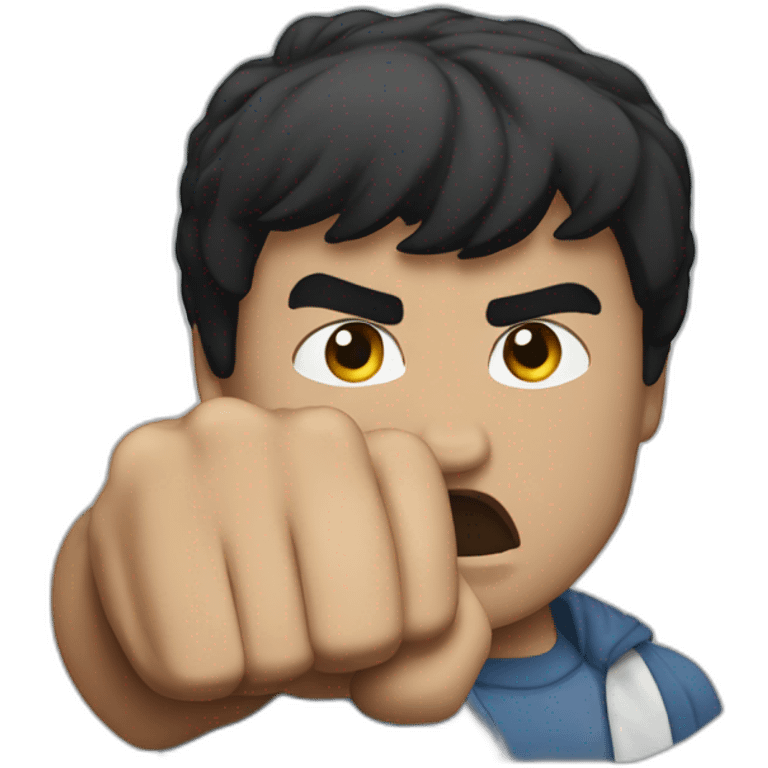 Rocky balboa punching emoji