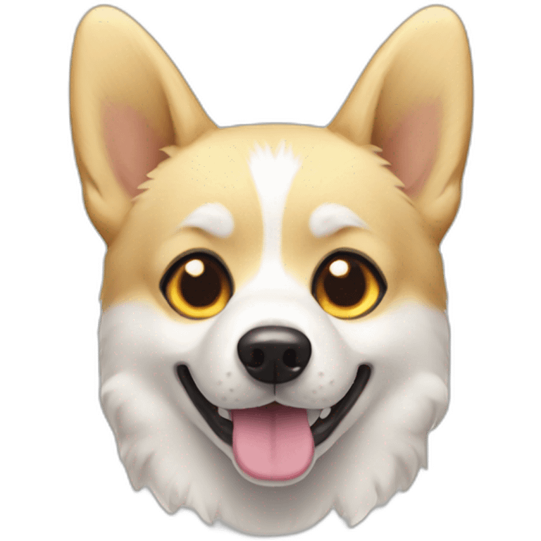 Blonde corgi husky mix with ghost costume emoji