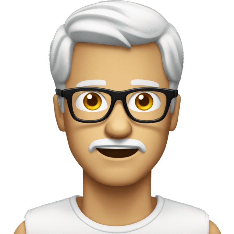 emoji for iPhone angry white man in black glasses fashionable glasses emoji