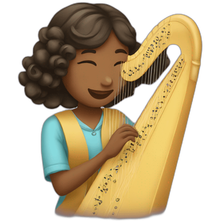 a girl playing harp emoji