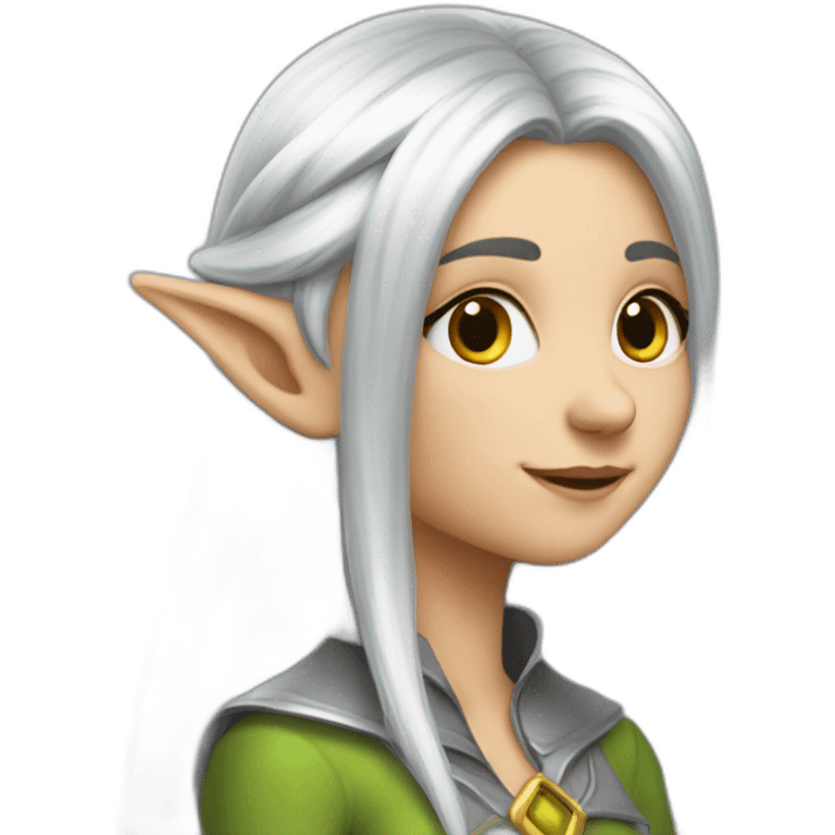 silver-hair-shy-kind-elf-girl emoji