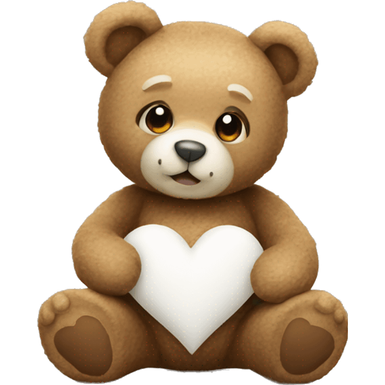 teddy bear with a white heart emoji