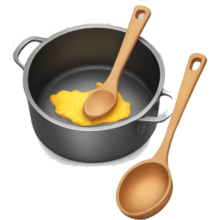 cooking pan small with spoon emoji