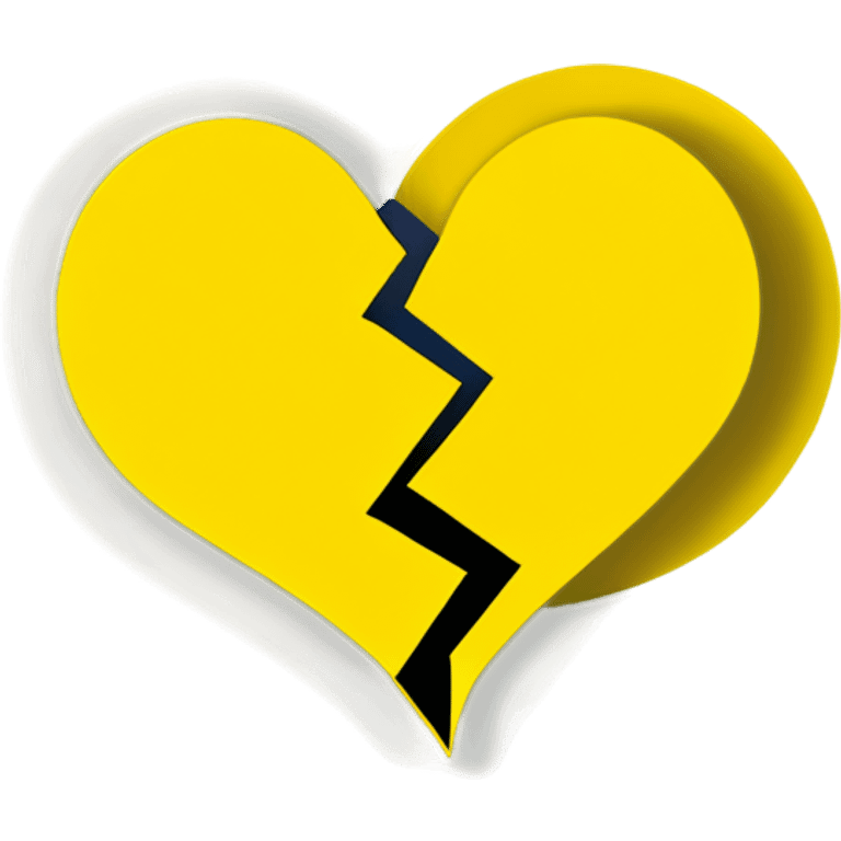 Yellow heart broken emoji