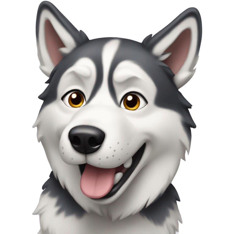 Husky dog speaking emoji