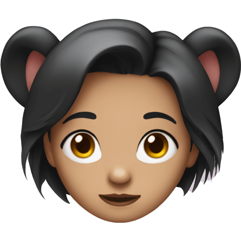 Girl with dark hair and rat emoji