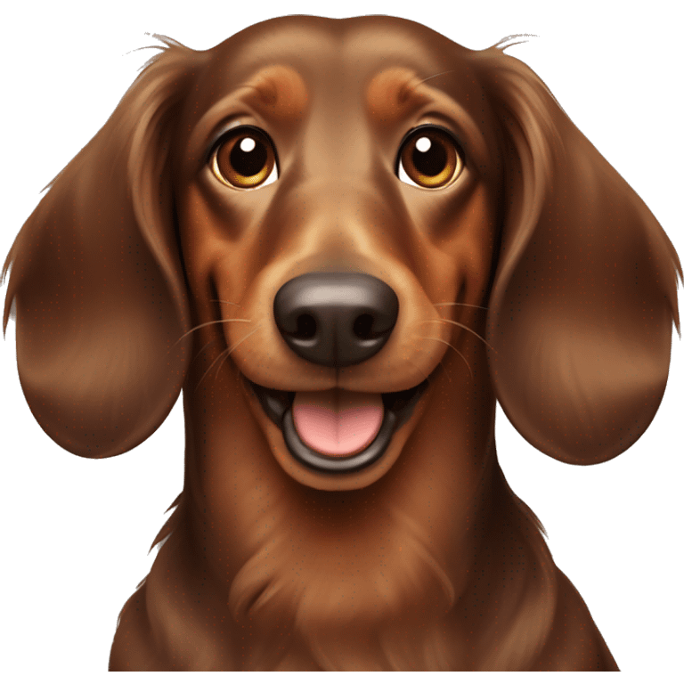 Happy Brown Long-haired dachshund emoji