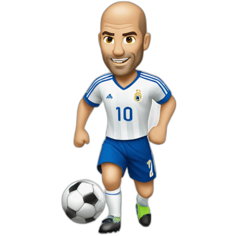 Zinedine Zidane playing soccer emoji