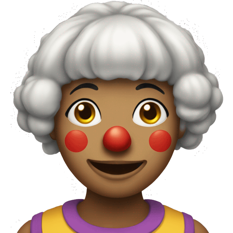 Round clown lady with bangs emoji