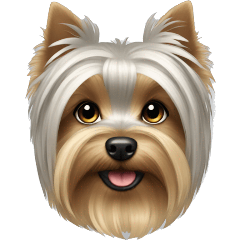 Silver-blond light furred Yorkie emoji