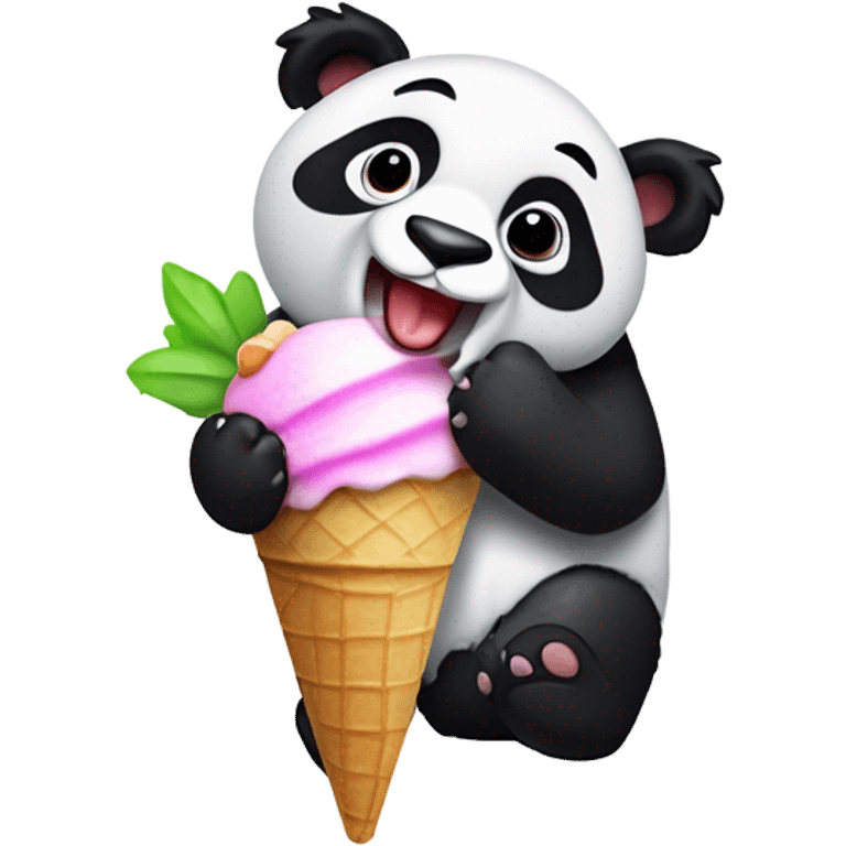 Panda eating ice cream emoji